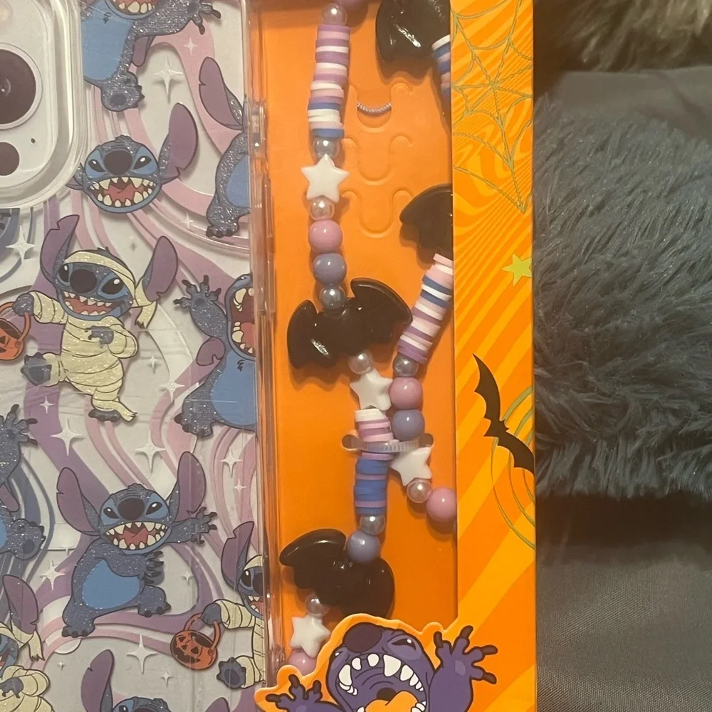 Disney Stitch Halloween Skinnydip iPhone‎ 16 Pro Max Case Beaded Strap NIP